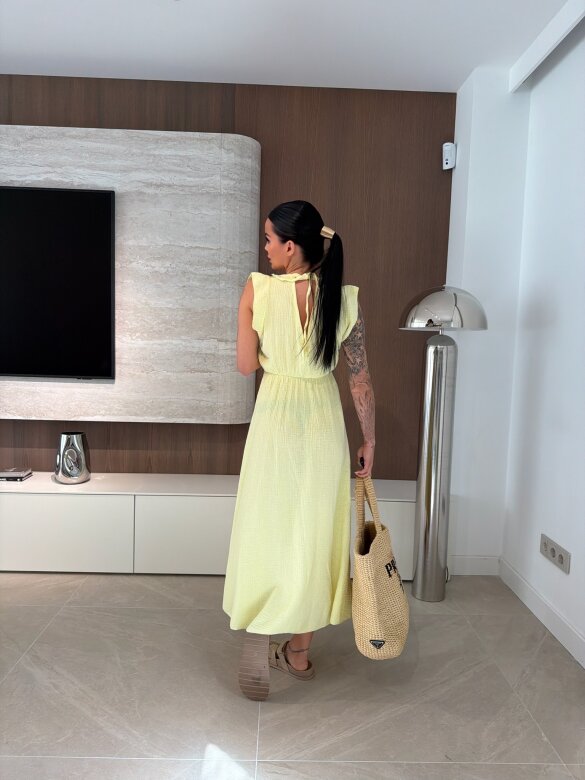 Sukienka Cindy maxi bawełniana butter yellow