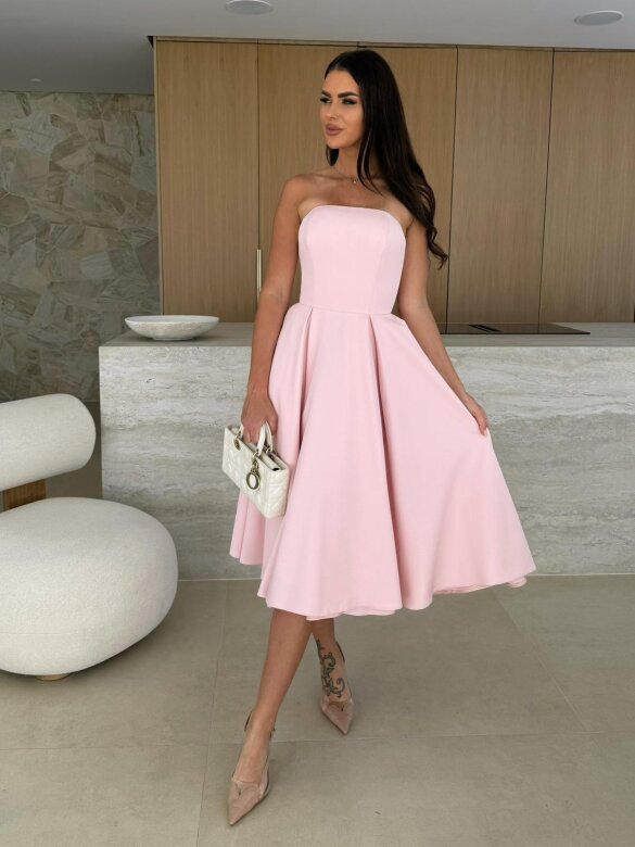 Sukienka Tisdale midi elegant jasnopudrowa 