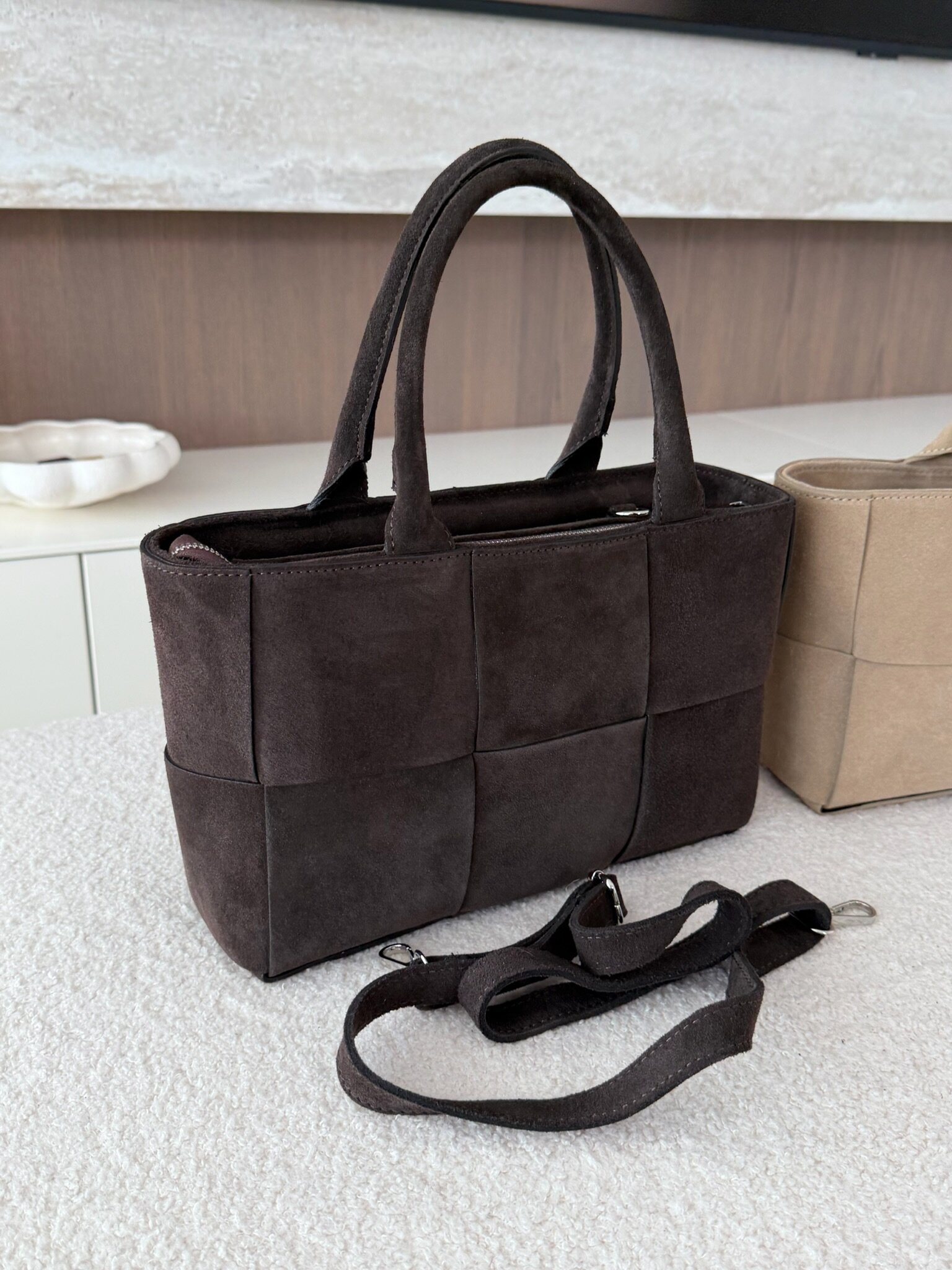 Torebka Checker czekoladowa