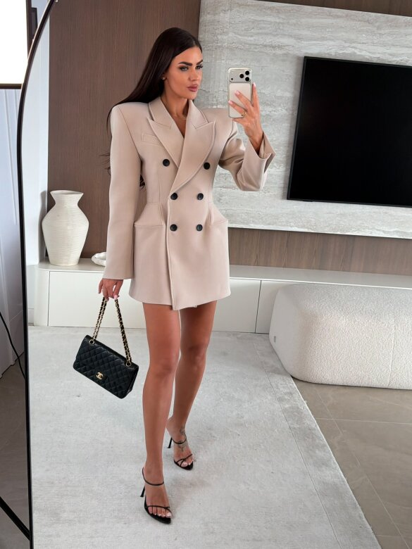 Marynarka Aviosa long jasnobeżowa 