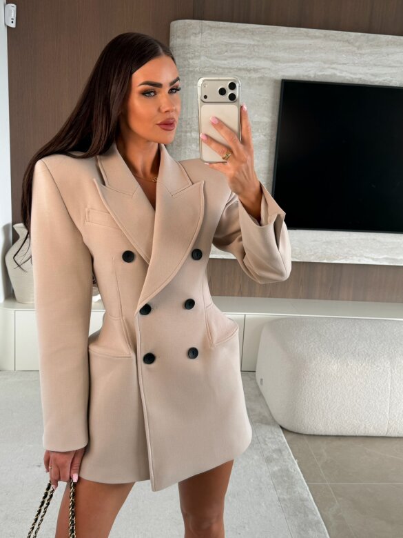 Marynarka Aviosa long jasnobeżowa 