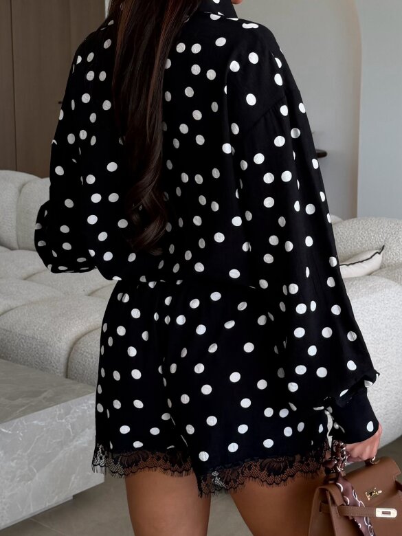 Komplet 2w1 Velvet Dots czarny