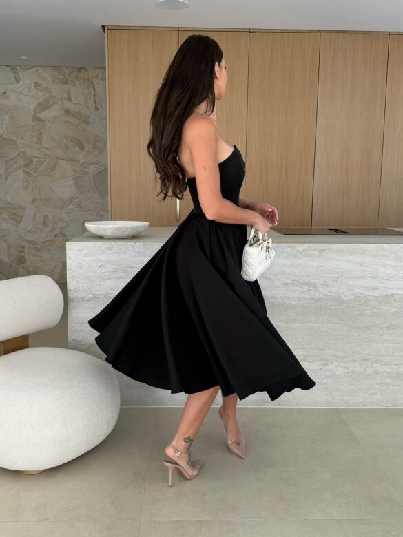 Sukienka Tisdale midi elegant czarna 