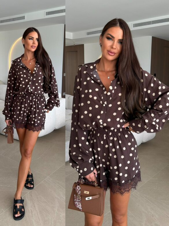 Set 2in1 Velvet Dots chocolate