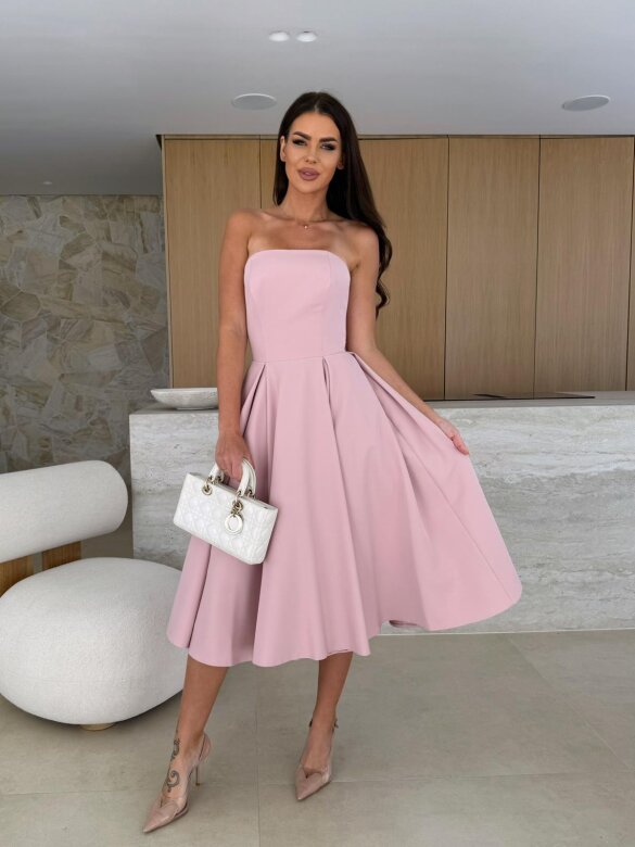 Sukienka Tisdale midi elegant pudrowa 