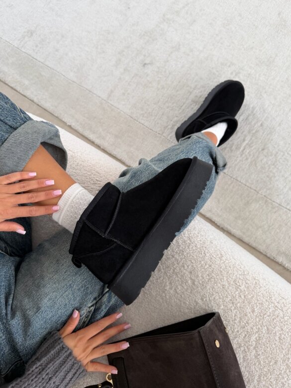 Boots Reniso suede with wool black