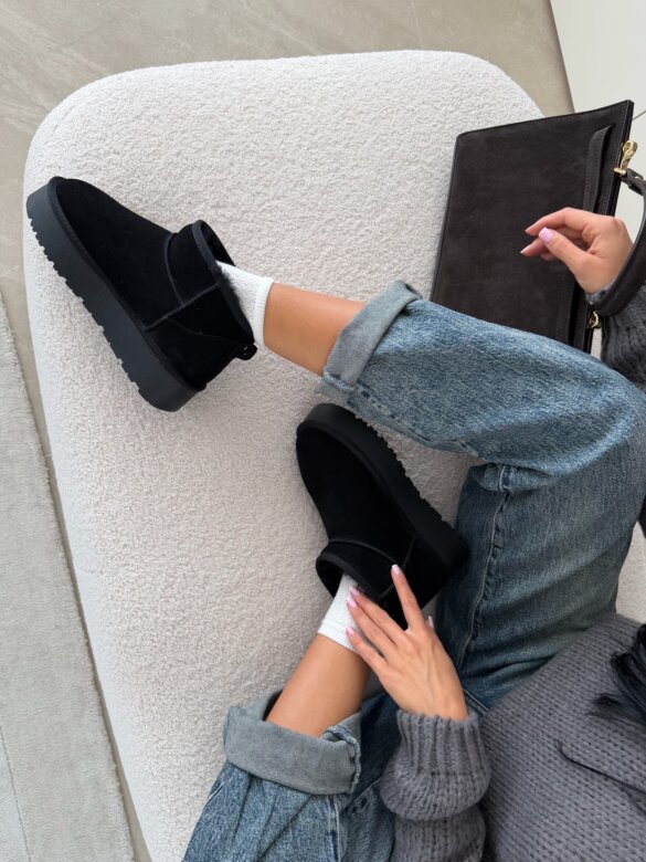 Boots Reniso suede with wool black