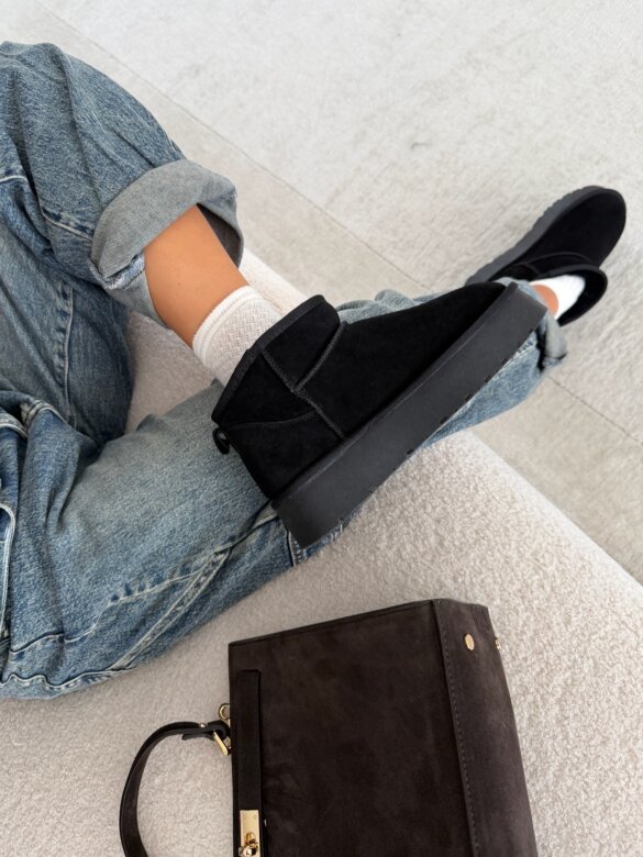 Boots Reniso suede with wool black