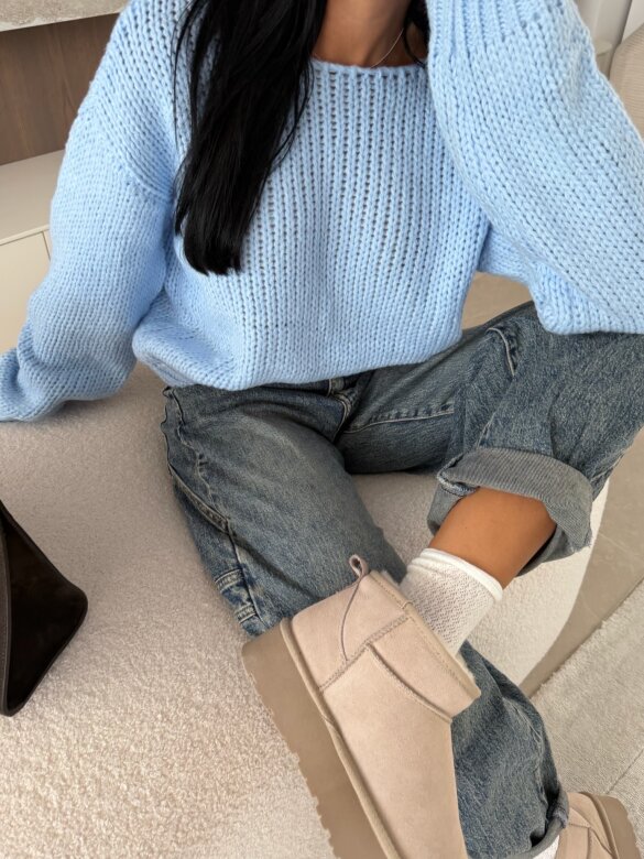 Boots Reniso suede with wool light beige