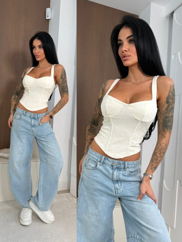 Gorset Melilla koronkowy śmietankowy 