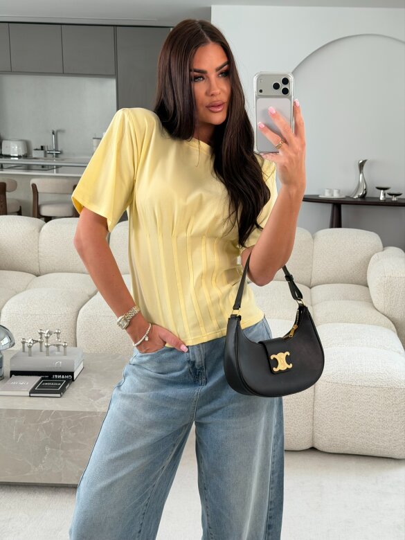 T-shirt Lumelle taliowany butter yellow
