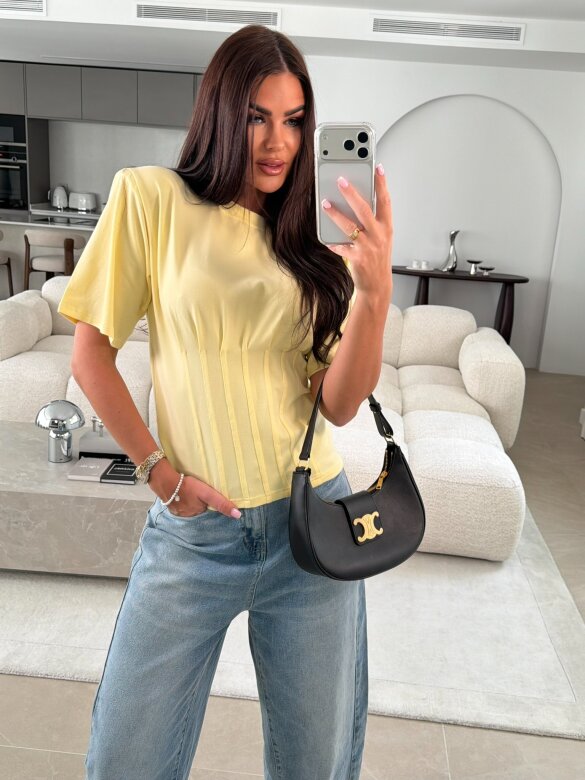 T-shirt Lumelle taliowany butter yellow