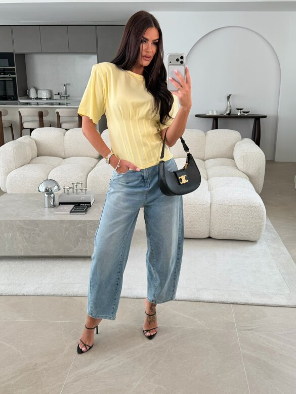 T-shirt Lumelle taliowany butter yellow