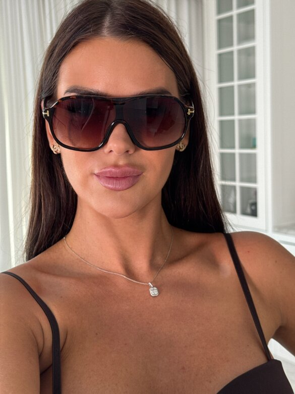 Sunglasses Leo animal print brown