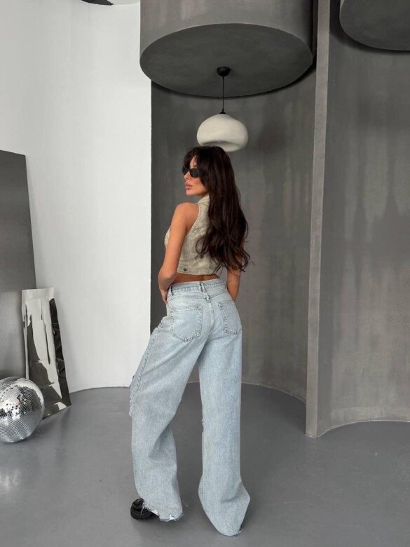 Spodnie Galino jeans jasnoniebieskie 