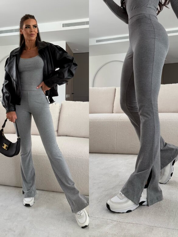 Legginsy Conte z rozcięciem szare 