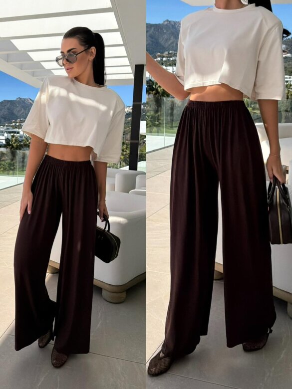 Spodnie Amarillo czekoladowe 