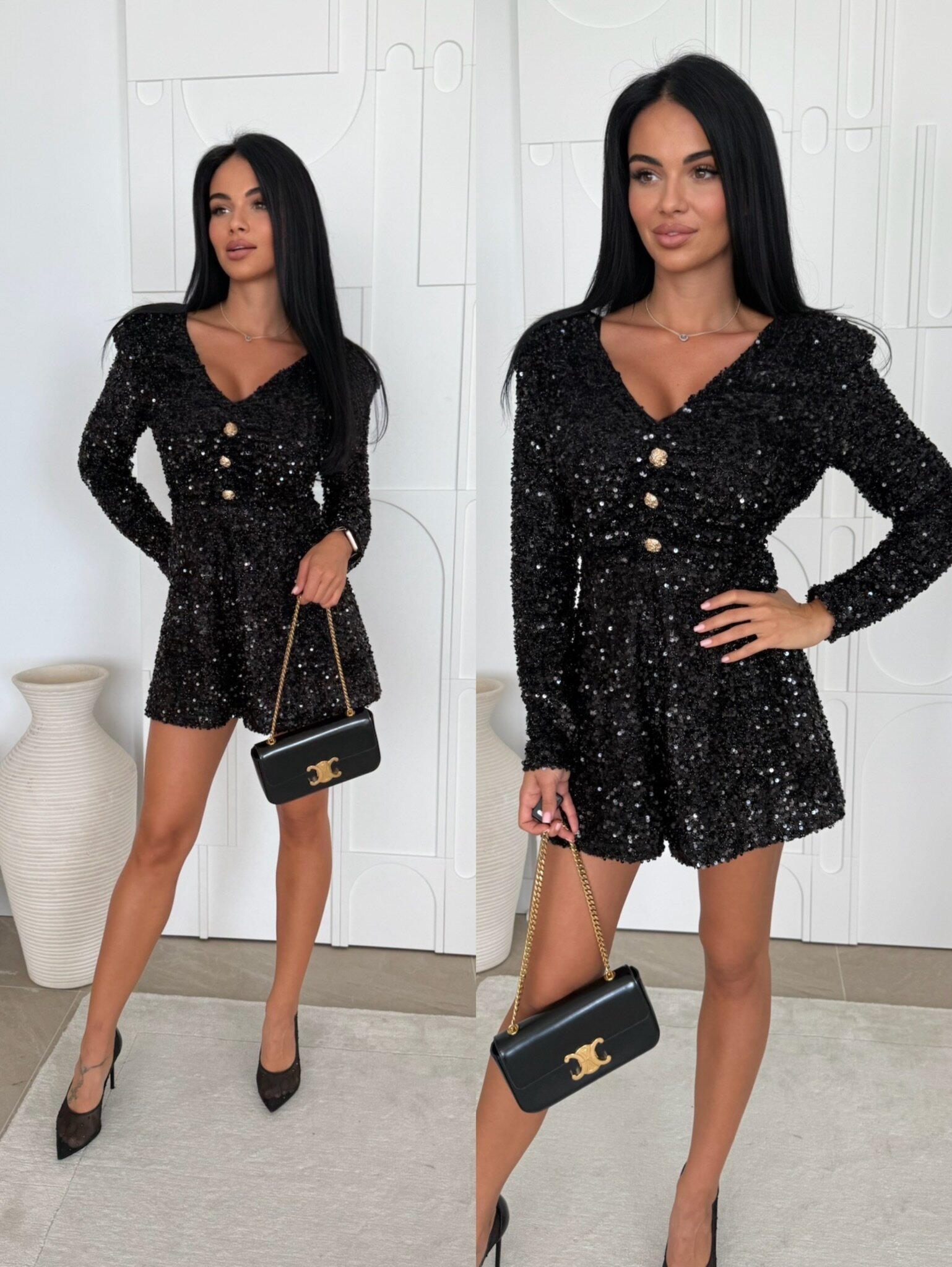 Kombinezon Miliano z cekinami czarny 