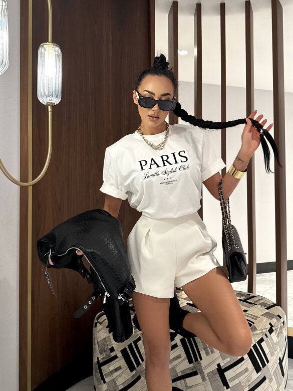 T-shirt Parisse biały