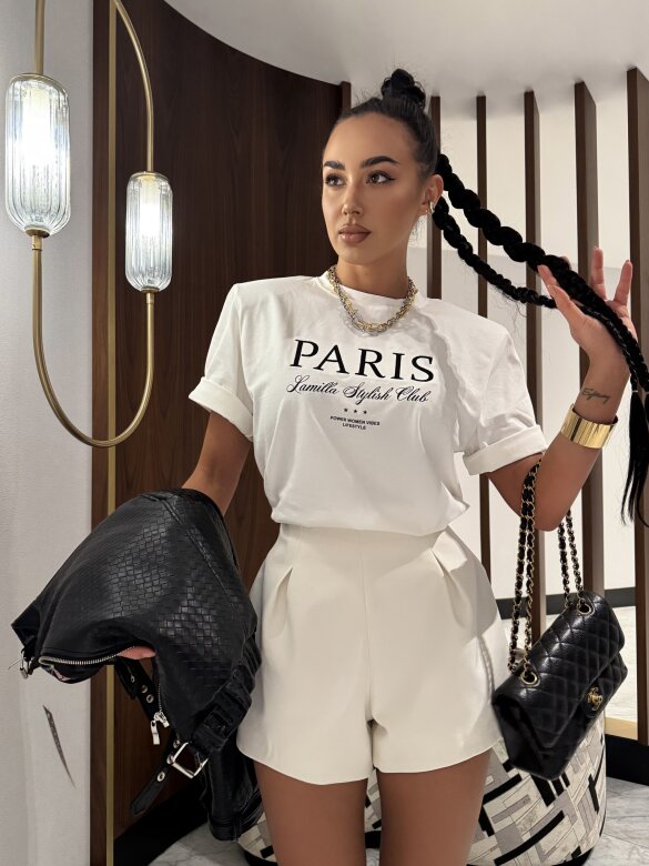 T-shirt Parisse biały