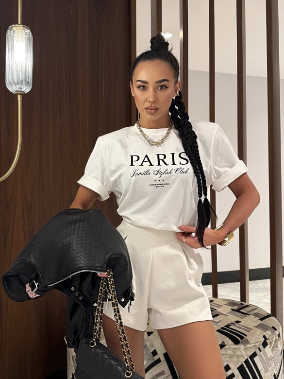 T-shirt Parisse biały