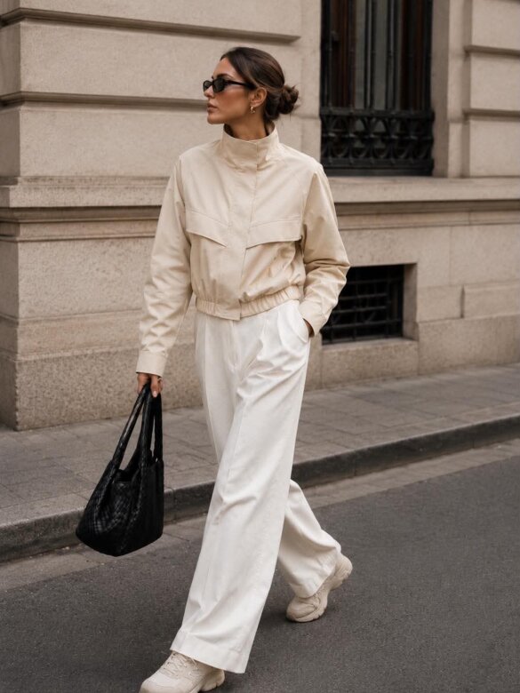 Bomber jacket Soft Air light beige