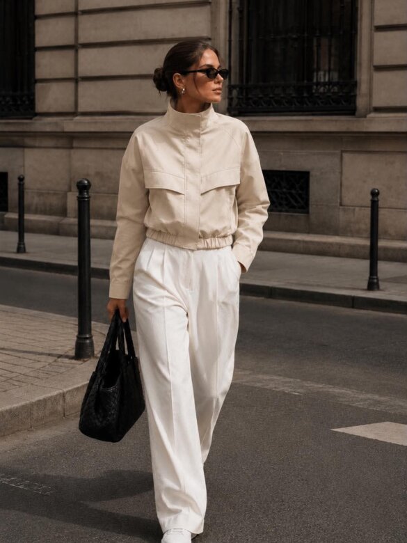 Bomber jacket Soft Air light beige