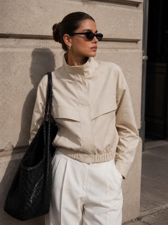 Bomber jacket Soft Air light beige