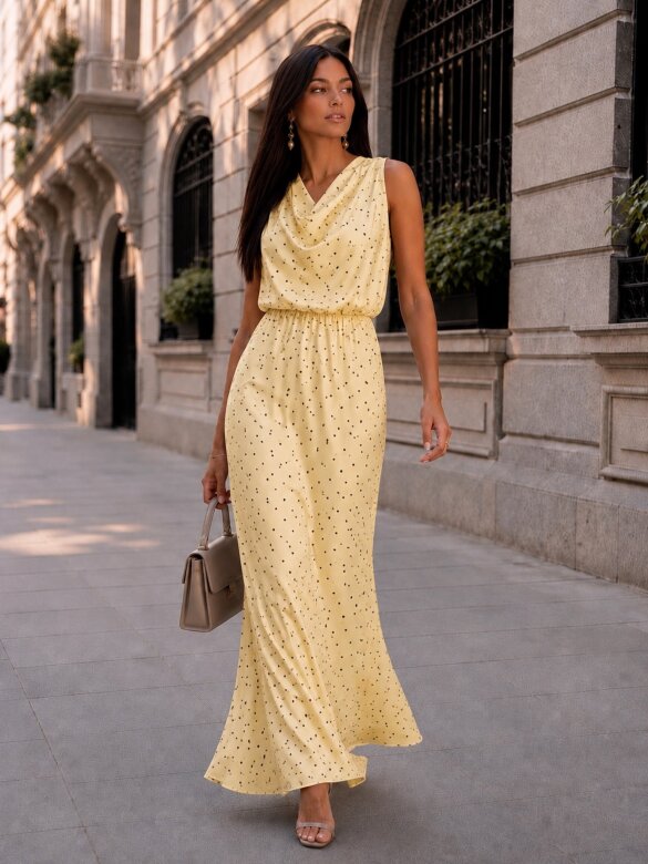 Dress Paris yellow-chocolate