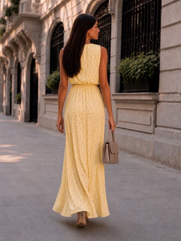 Dress Paris yellow-chocolate