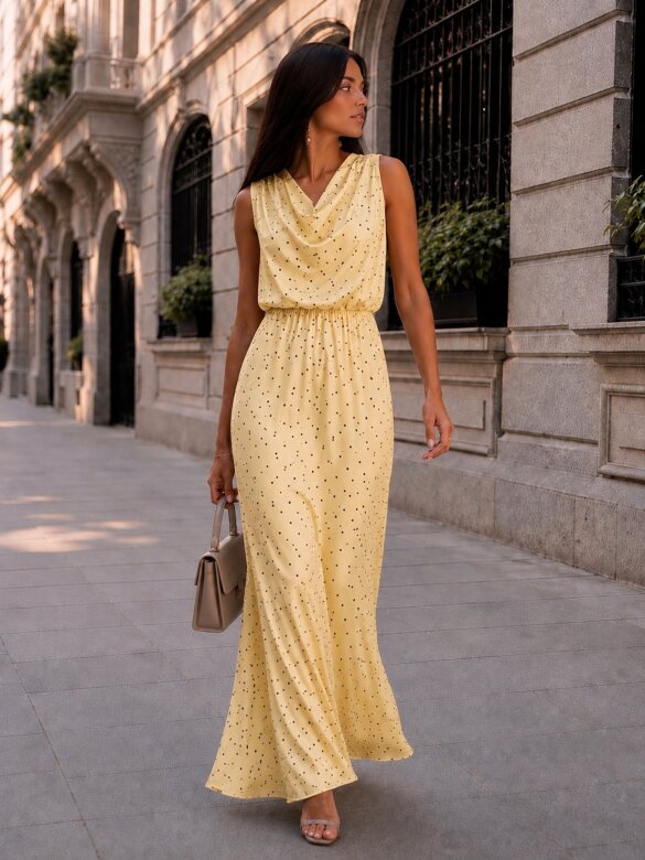 Dress Paris yellow-chocolate