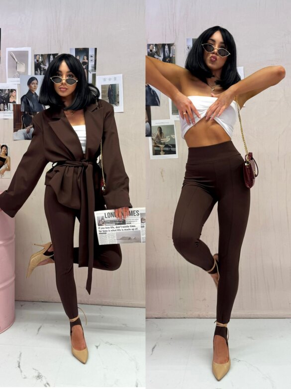 Legginsy Iserina czekoladowe