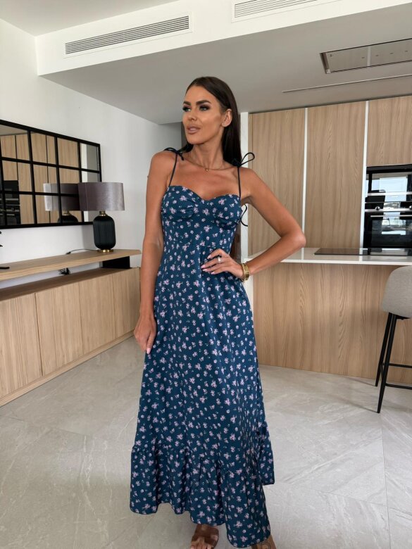 Sukienka Dalmatia maxi ciemnoniebieska-lilac