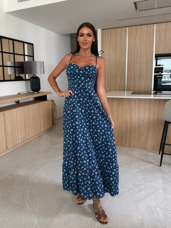 Sukienka Dalmatia maxi ciemnoniebieska-lilac