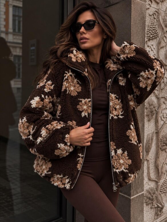 Jacket Teddie chocolate-beige