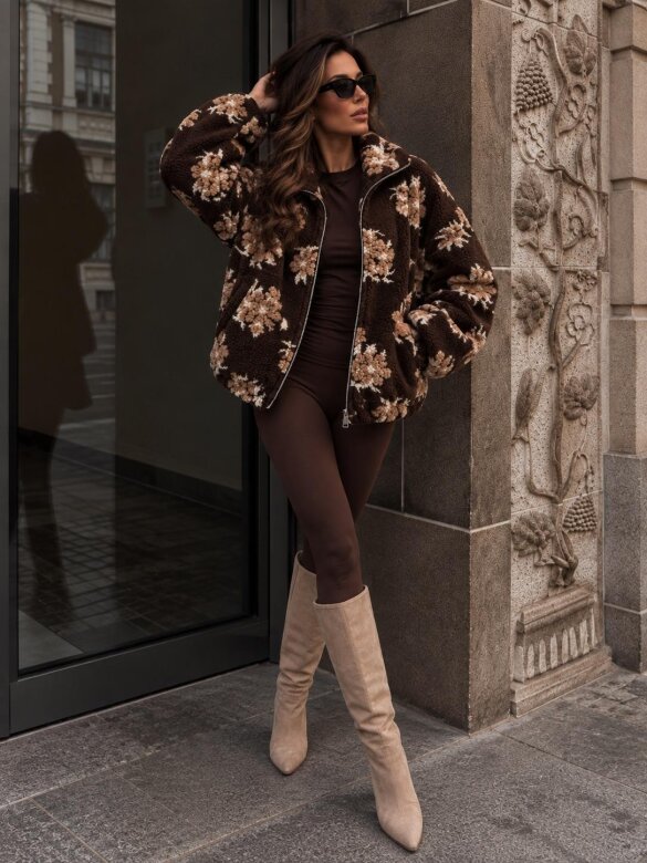 Jacket Teddie chocolate-beige