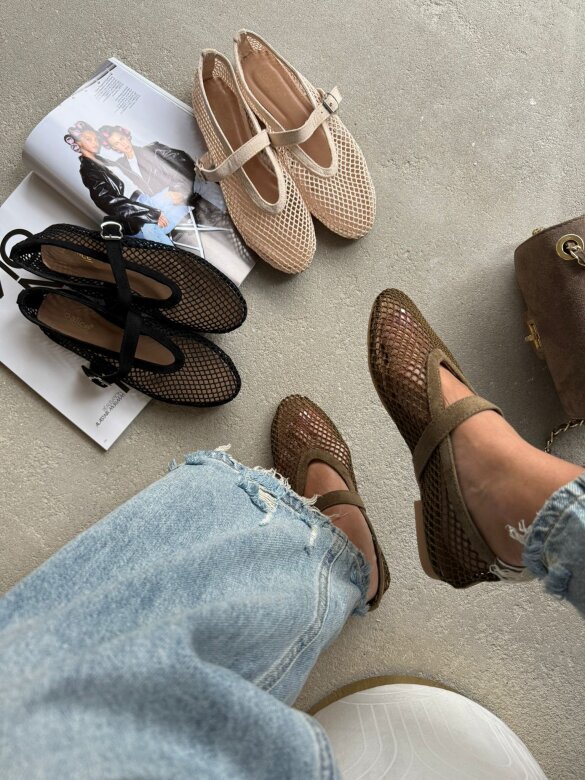 Baleriny Lazetti khaki