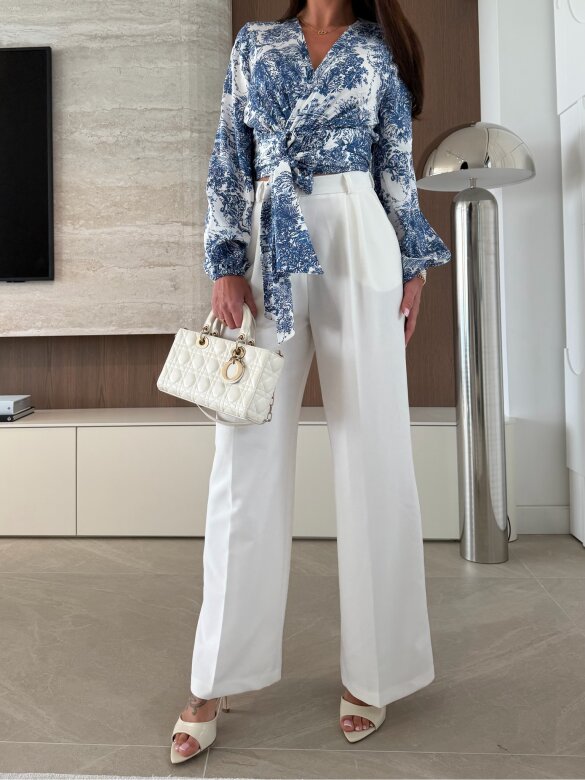 Spodnie Nathally elegant śmietankowe