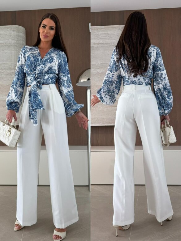 Spodnie Nathally elegant śmietankowe