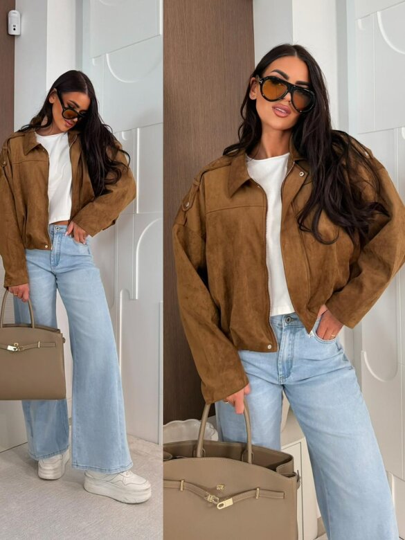 Kurtka Veneto zamszowa karmelowa