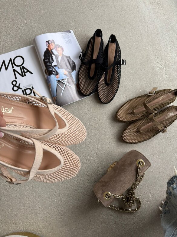 Baleriny Lazetti jasnobeżowe 