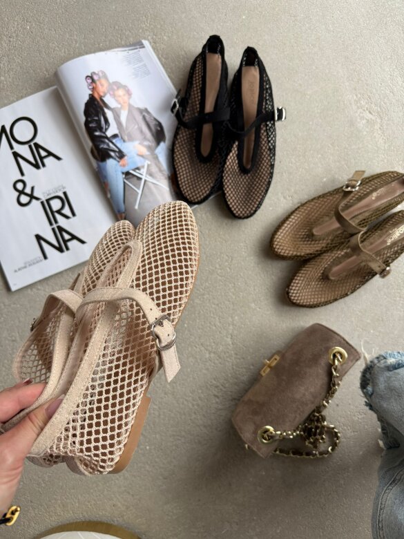 Baleriny Lazetti jasnobeżowe 