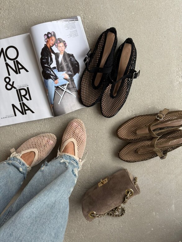 Baleriny Lazetti jasnobeżowe 