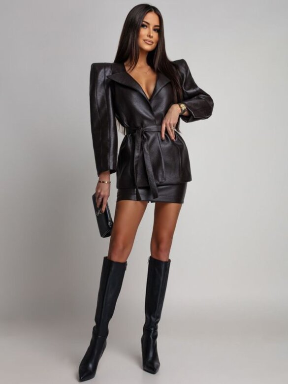 Spódniczka Meester eko skóra czekoladowa