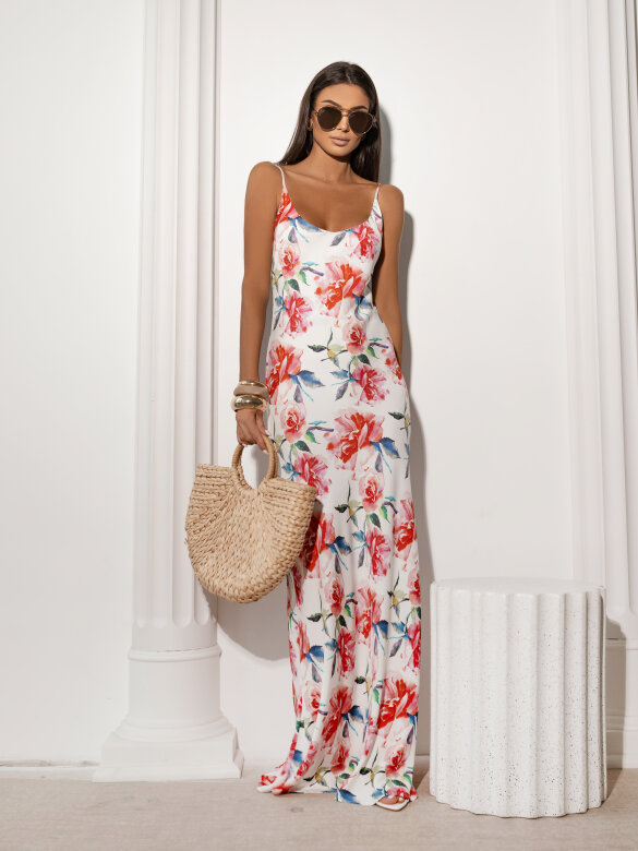 Sukienka Nemoa biało-czerwona