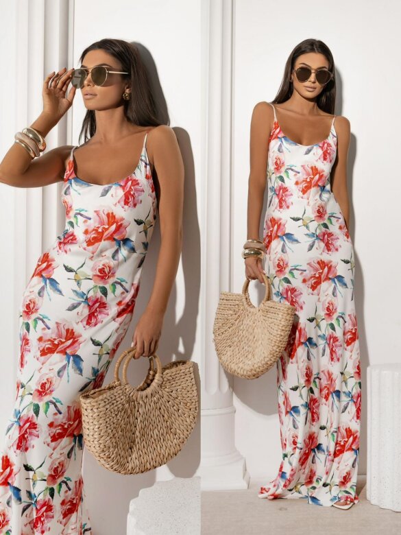 Sukienka Nemoa biało-czerwona