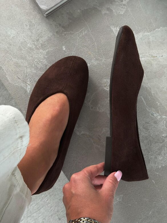 Baleriny Brandi eko zamsz czekoladowe