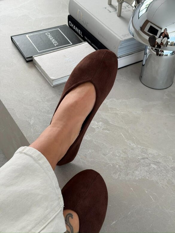 Baleriny Brandi eko zamsz czekoladowe