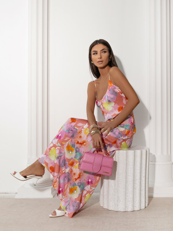 Sukienka Nemoa różowo-pomarańczowa 