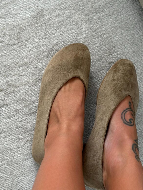 Baleriny Brandi eko zamsz beżowe 